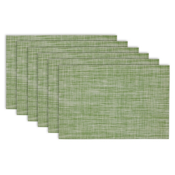 Fig Green Tweed Placemats, Set of 6 | Kirklands Home