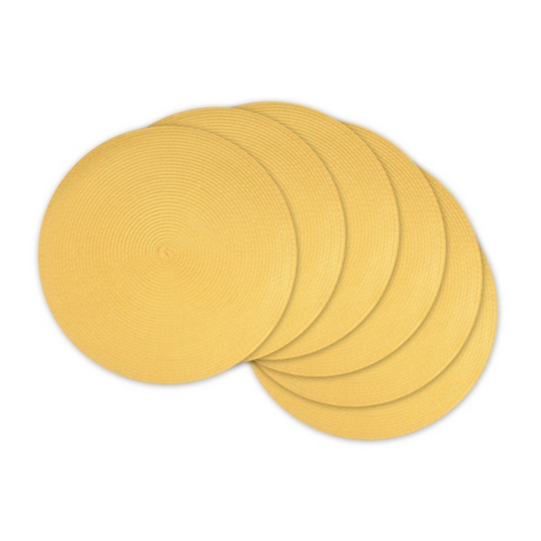 Yellow Solid Round Placemats, Set of 6 Kirklands Home