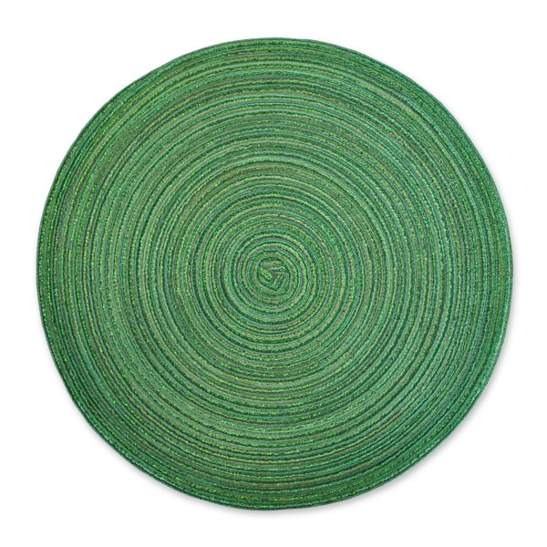 Green Variegated Round Placemats, Set of 6