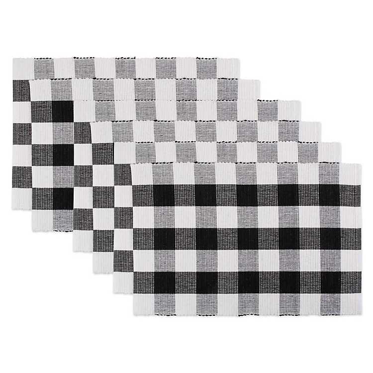 Black & White Checked Placemats 