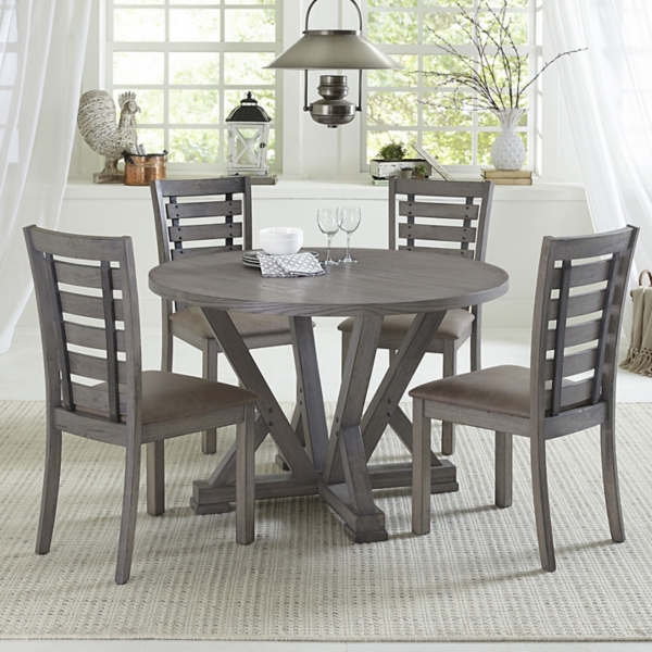 Grey round best sale dining set