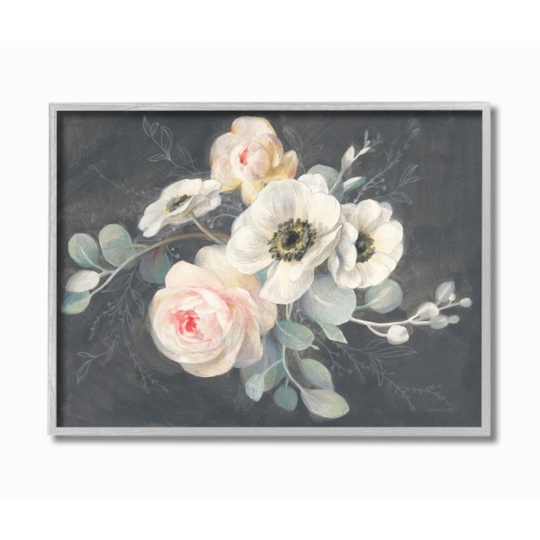 Chalk Flowers Framed Giclee Canvas Art Print Kirklands Home