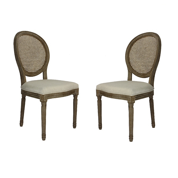 King Louis Chair - Natural with Rattan Back Set Of 4 By Atlas