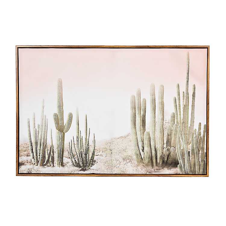 Cactus Desert Framed Canvas Art Print Kirklands - Southwest Canvas Wall Art