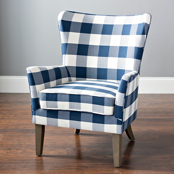 Blue and White Buffalo Check Chair Kirklands Home