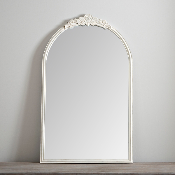 Antique deals white mirror