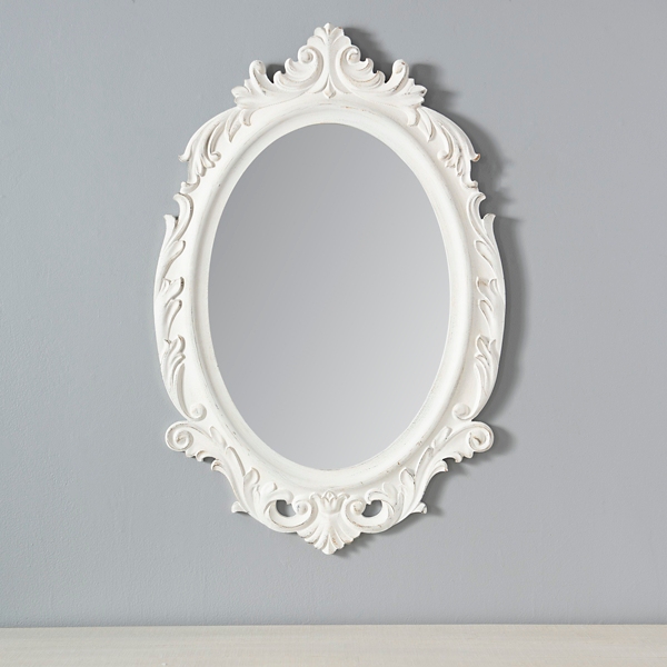 White Aurora Oval Ornate Mirror Kirklands Home