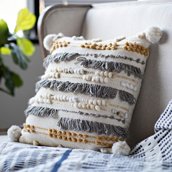 Gray and gold pillows sale