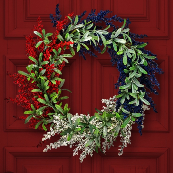 Red White and Blue Astilbe Wreath