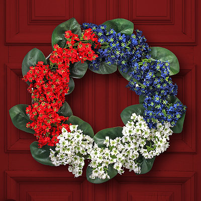 Red White and Blue Primrose Wreath