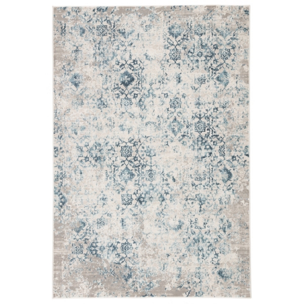 Blue and Ivory Lise Damask Area Rug, 9x12 Kirklands Home