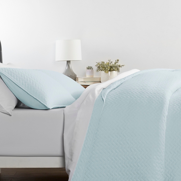 Pale Blue Herring 3-pc. Twin Quilted Coverlet Set