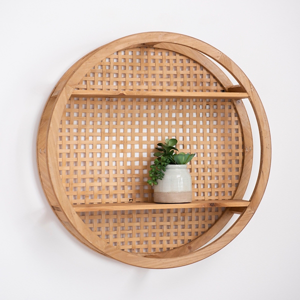 wood round shelf