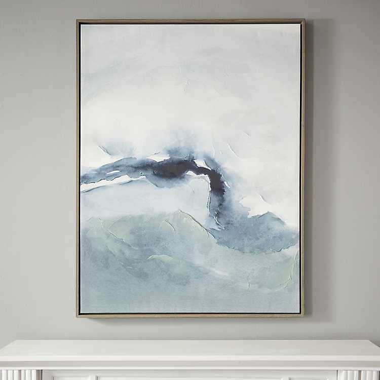 Navy and White Abstract Framed Canvas Art Print | Kirklands Home