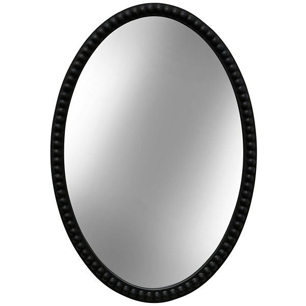 Metal Oval Wall Mirror, Black, Medium, Metal/Wood | Kirkland's Home