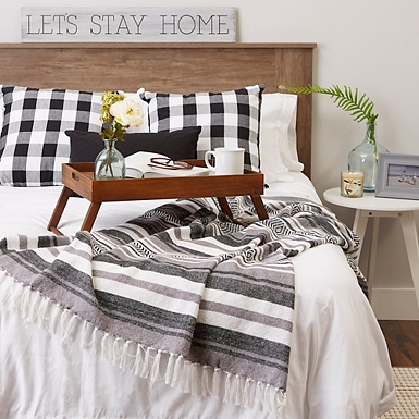 Blue Farmhouse Stripe Throw Kirklands Home