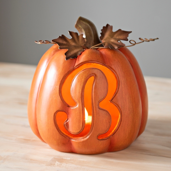 Pre Lit Monogram B Pumpkin With Metal Stem Kirklands Home 9367