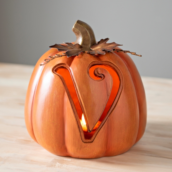 Pre Lit Monogram V Pumpkin With Metal Stem Kirklands Home
