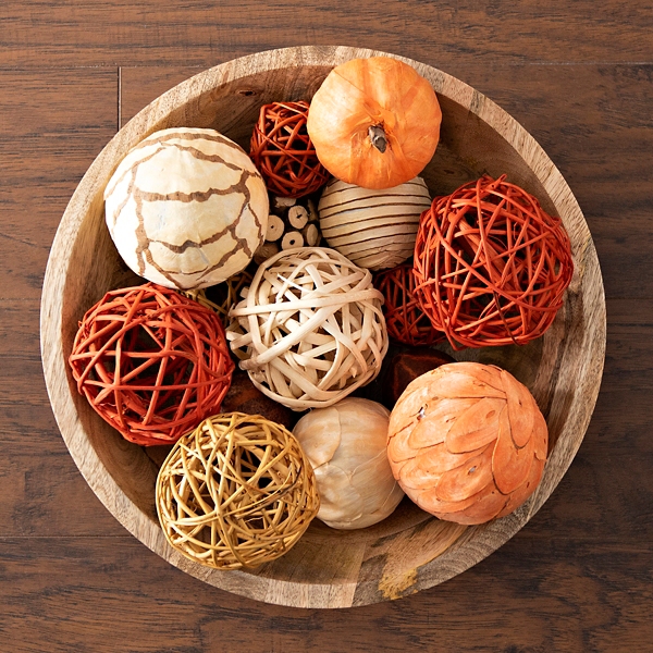 Orange and Cream Orb Bowl Filler Kirklands Home