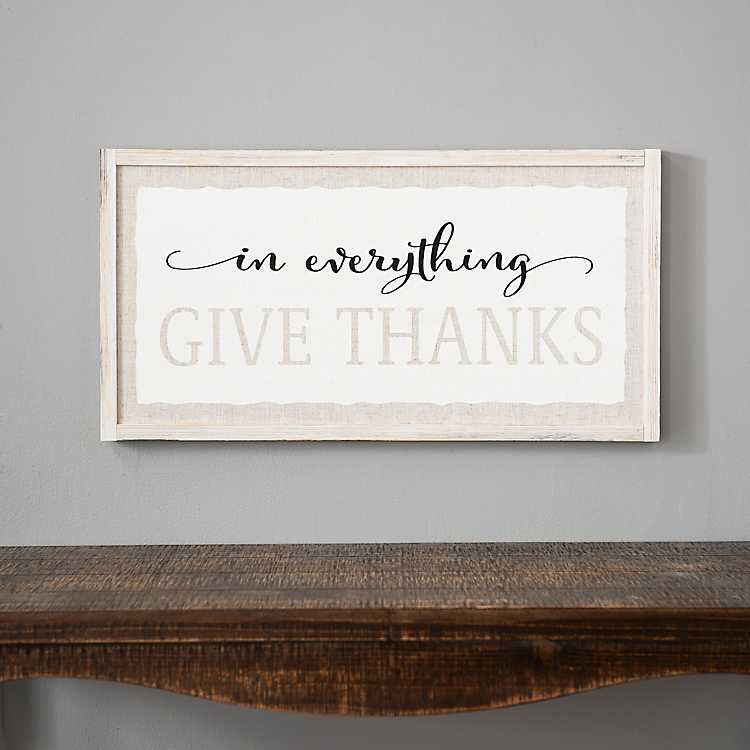 Ganz In All Things Give Thanks Wood Wall Plaque 