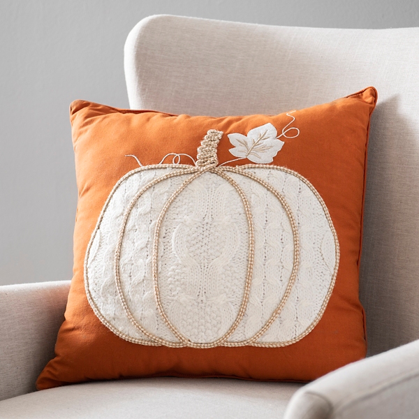 White Knit Pumpkin Pillow Kirklands Home