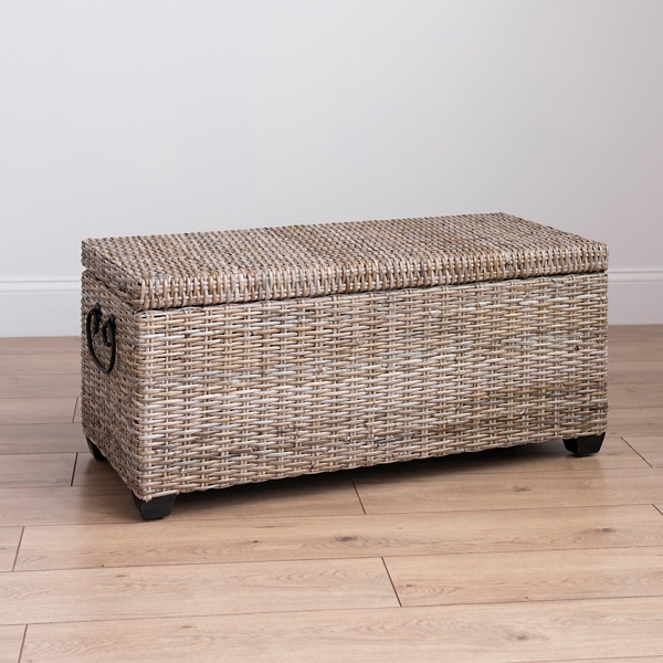 Tan Woven Rattan Malang Storage Bench