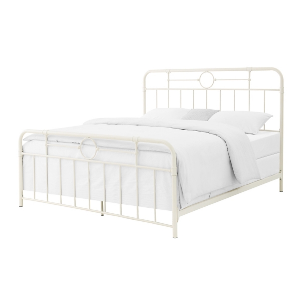 White metal deals king bed