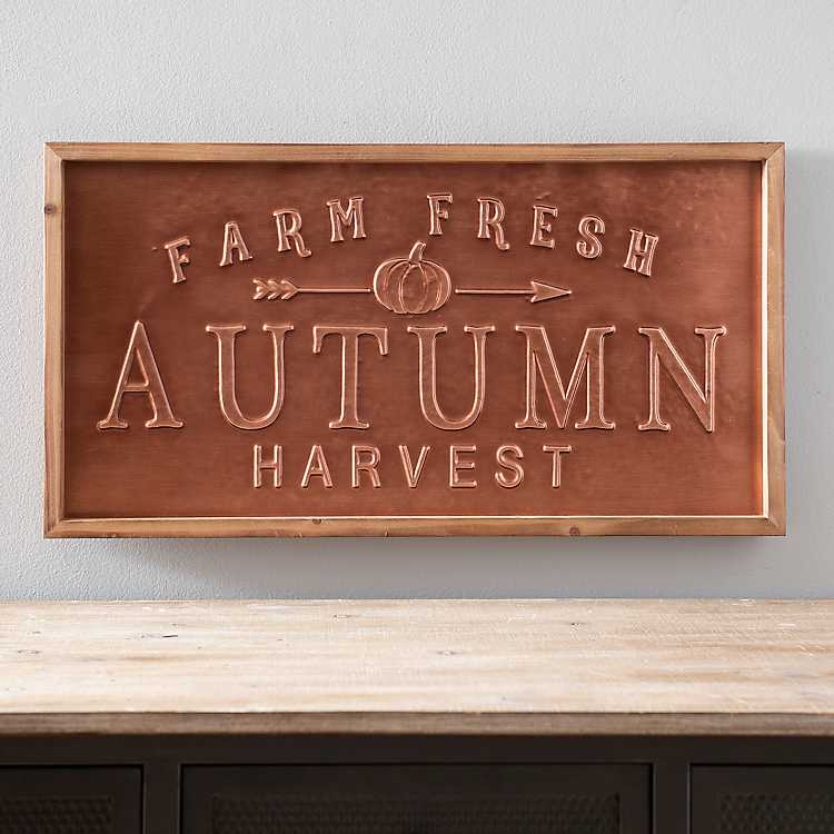 Autumn Harvest Metal Wall Plaque