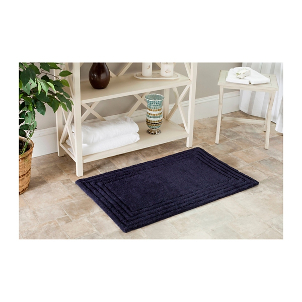 navy bath mat set