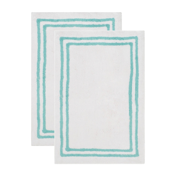 teal bath mat set