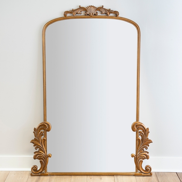 Gold Bordeaux Ornate Leaner Mirror, 46x63 in.