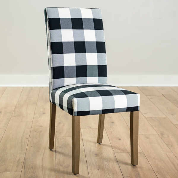 Black and White Buffalo Check Dining Chair