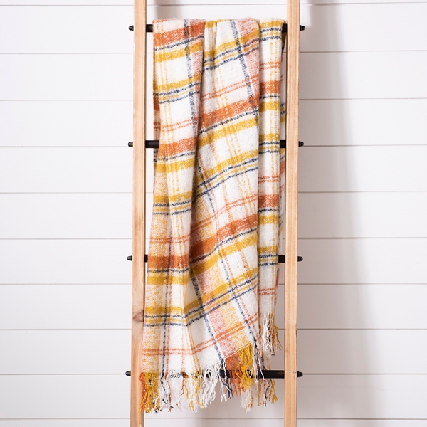 Rust Mohair Plaid Throw Kirklands Home