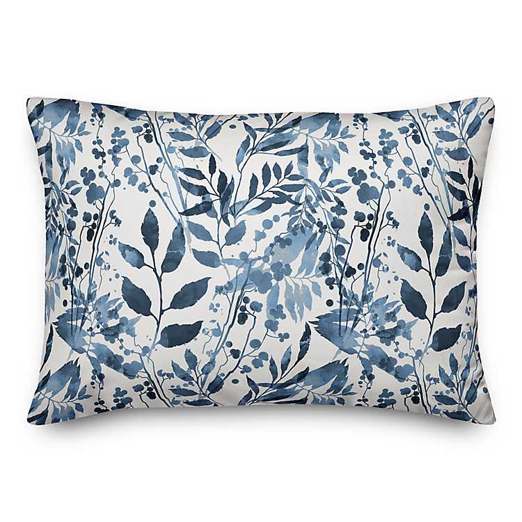 Blue Watercolor Fl Outdoor Accent, Outdoor Accent Pillows