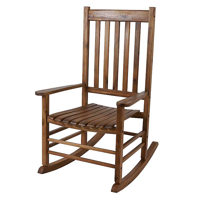 Teak Acacia Wood Outdoor Rocking Chair Kirklands Home - Patio Furniture Rocking Chairs