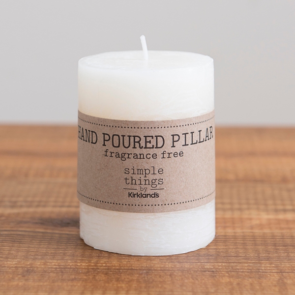 Ivory Unscented Pillar Candle, 4 in.