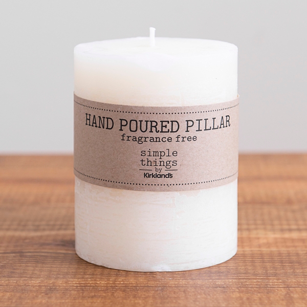 Wide Ivory Unscented Pillar Candle, 5 in.