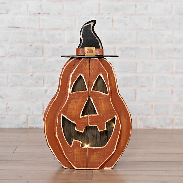Wooden LED Jack O' Lantern, 24.5 in. Kirklands Home