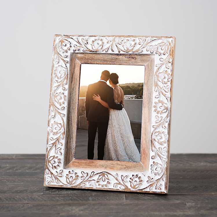 5 by 7-Inch Plutus Brands Designed Picture Frame with a Natural Wood Finish 