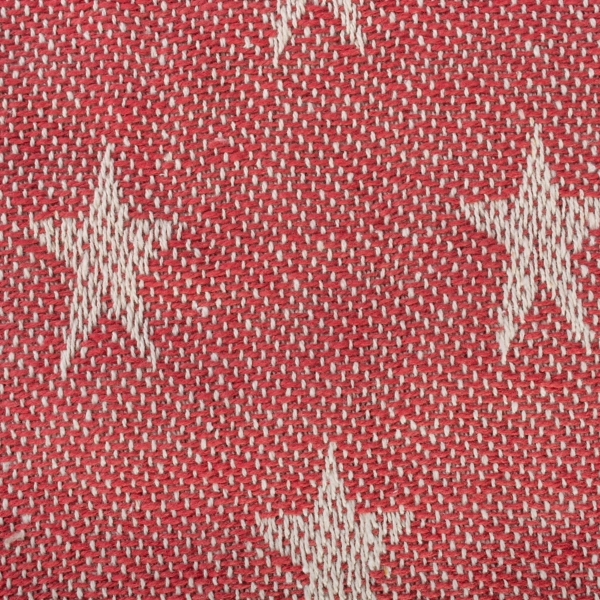 Red Stars Fringed Throw
