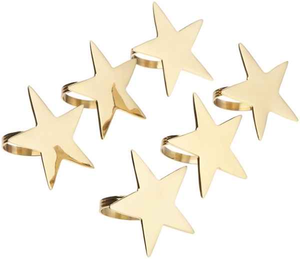 Gold Star Napkin Rings, Set of 6 Kirklands Home
