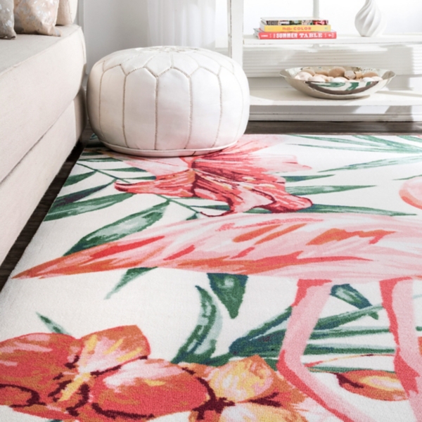 Flamingo Leaf Indoor/Outdoor Area Rug, 8x10