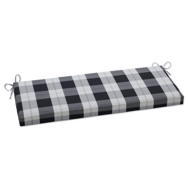 Black Check Outdoor Bench Cushion Kirklands