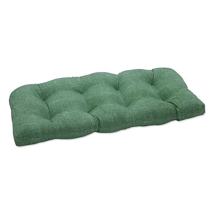 Palm Green Outdoor Settee Cushion, Outdoor Settee Cushion