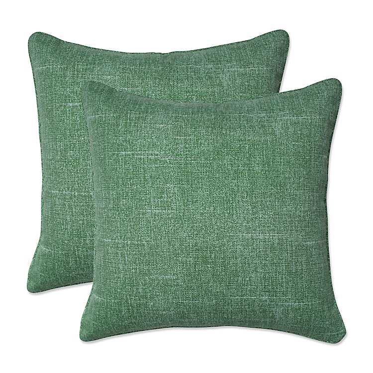 Palm Green Outdoor Throw Pillows Set, Green Outdoor Pillows