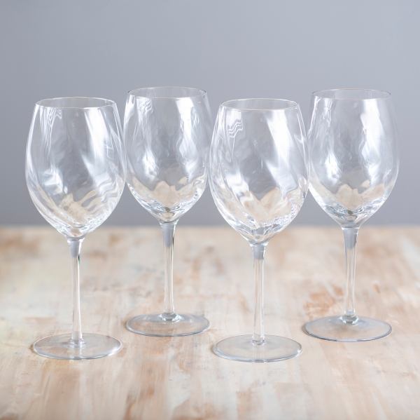 Clear Optic Goblet Wine Glasses, Set of 4 Kirklands Home