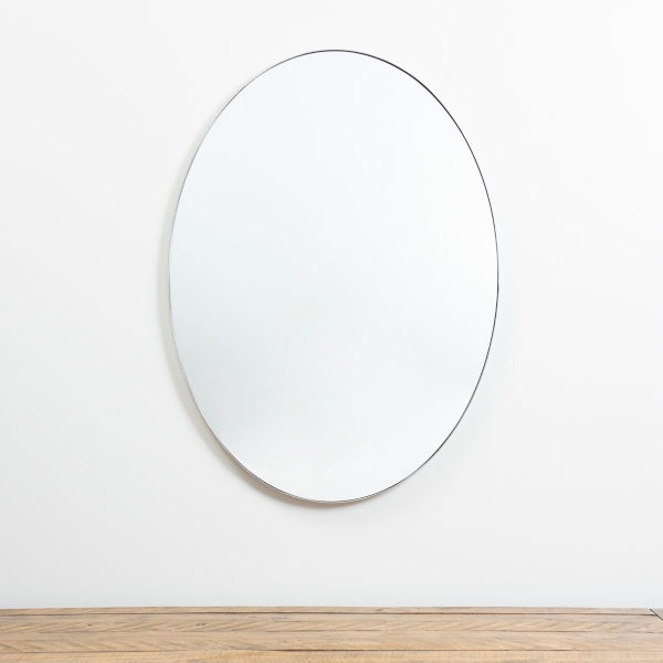 Silver Linear Oval Metal Wall Mirror Kirklands Home
