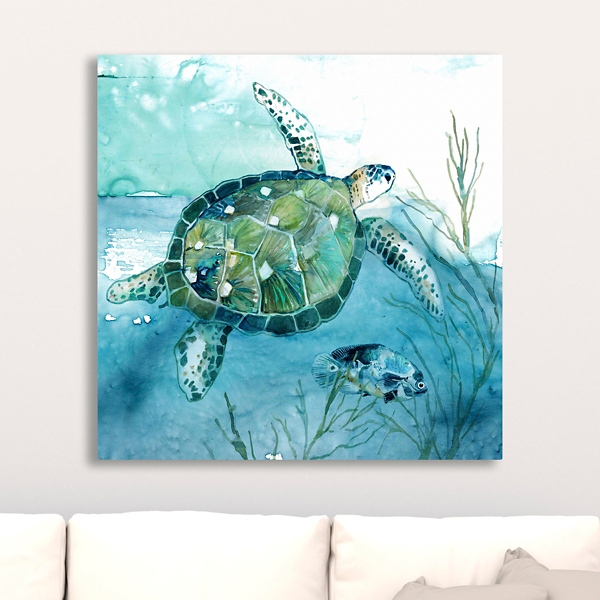 Delray Sea Turtle I Giclee Canvas Art Print