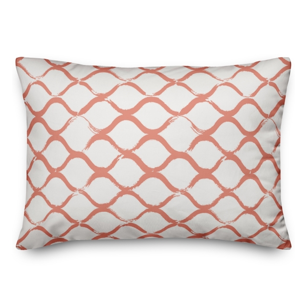 Coral Coastal Diamond Print Pillow Kirklands Home