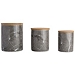 Black Marble Ceramic Canisters, Set of 3